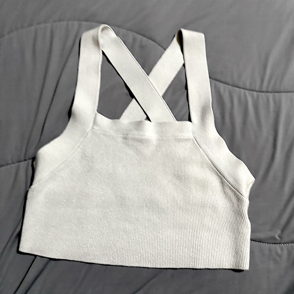 Women's White Cross-Back Top
